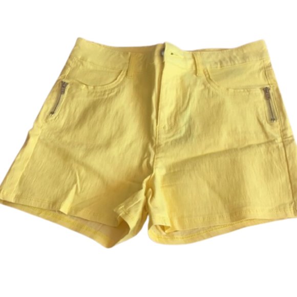 High Waisted Yellow Shorts - Picture 2 of 8